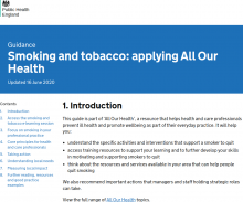 Smoking and tobacco: applying All Our Health